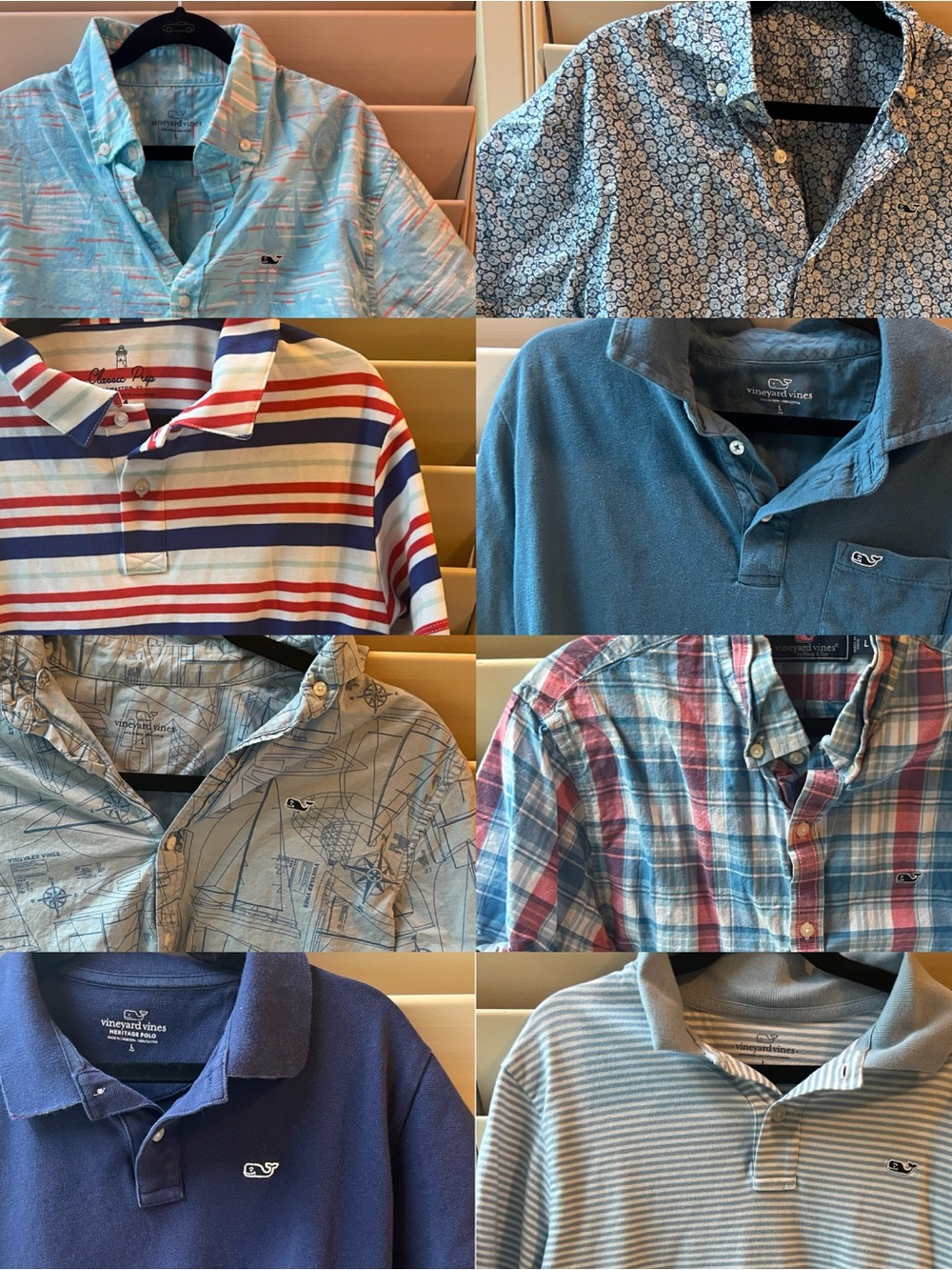 Vineyard Vines Blue lot of 8 Shirts and Polos - Boys